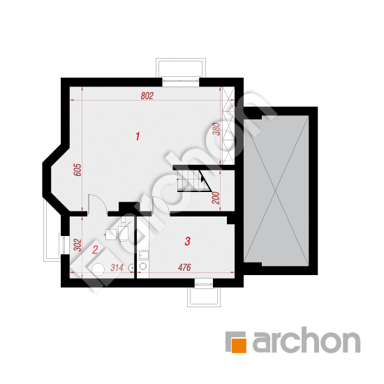 Проект дома ARCHON+ Дом в рододендронах 5 (П) вер.2 План підвалу
