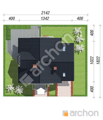 Проект дома ARCHON+ Дом в рододендронах 5 (П) вер.2 Ситуація