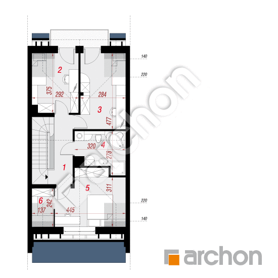 Проект будинку ARCHON+ Будинок під гінко 6 (ГС) План мансандри