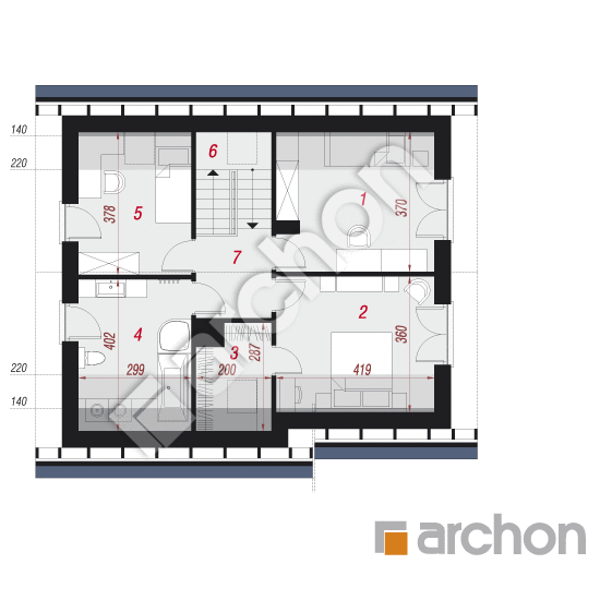 Проект дома ARCHON+ Дом в хлорофитуме (А) План мансандри