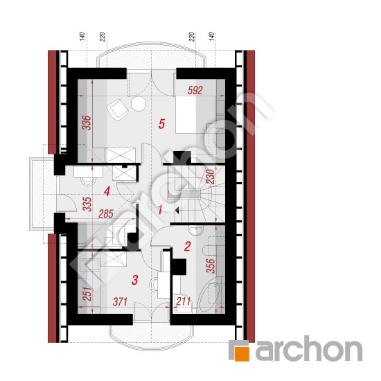 Проект будинку ARCHON+ Будинок в антонівці вер. 2 План мансандри