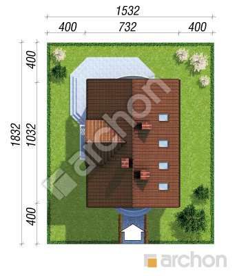 Проєкт будинку ARCHON+ Будинок в антонівці вер. 2 Ситуація