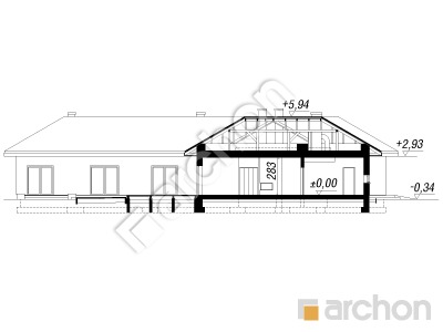 Проєкт будинку ARCHON+ Будинок в клівіях 2 (Г2) Розріз будинку