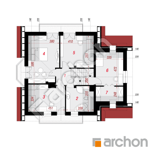 Проект дома ARCHON+ Дом в рододендронах 5 вер.2 План мансандри