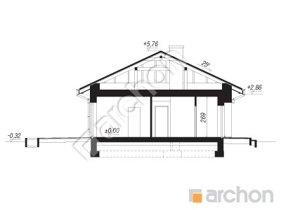 Проект дома ARCHON+ Дом в липенниках 2 Розріз будинку