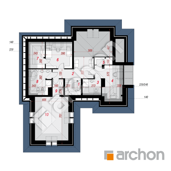 Проект будинку ARCHON+ Будинок в хеномелесі 3 вер.2 План мансандри