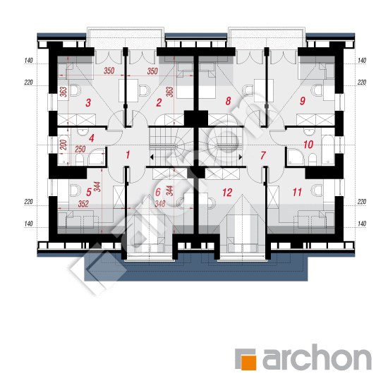 Проект дома ARCHON+ Дом в клематисах 10 (А) вер.3 План мансандри