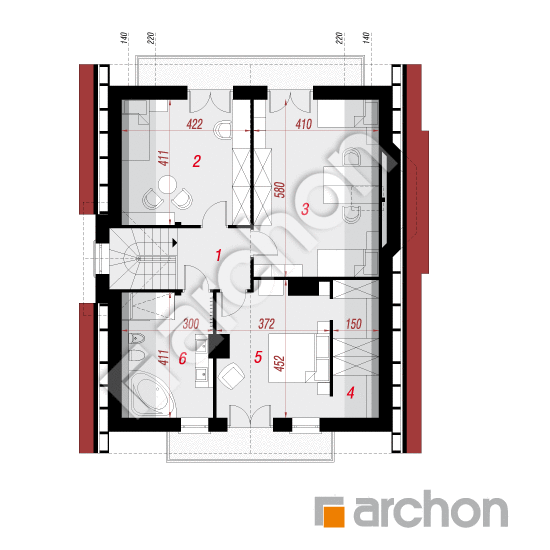 Проект будинку ARCHON+ Будинок у лататті вер.2 План мансандри