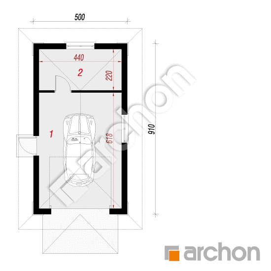 Проект будинку ARCHON+ Г29 - Одномісний гараж План першого поверху