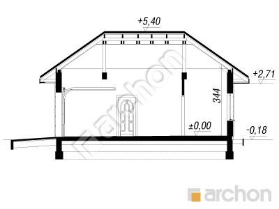 Проект дома ARCHON+ Г29 - Одноместный гараж Розріз будинку