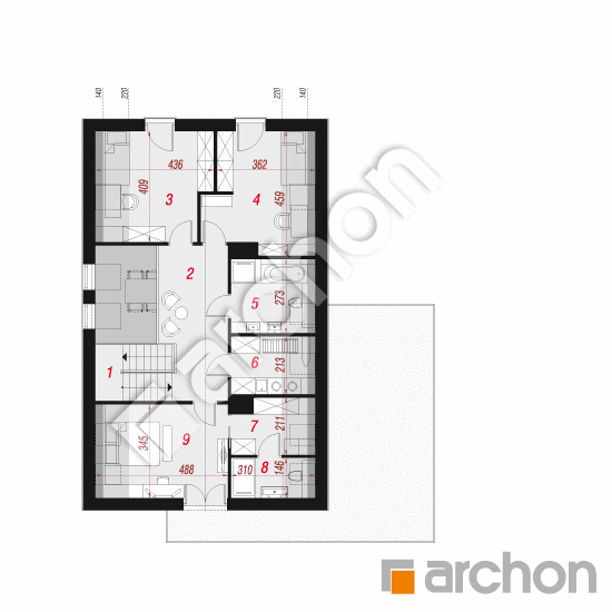 Проект дома ARCHON+ Дом в амбуранах (А) План мансандри