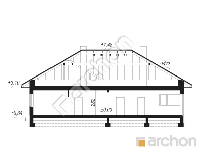 Проект дома ARCHON+ Дом в подснежниках 3 Розріз будинку