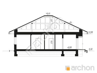Проект дома ARCHON+ Дом в хакетиях 5 (Е) ВИЭ Розріз будинку
