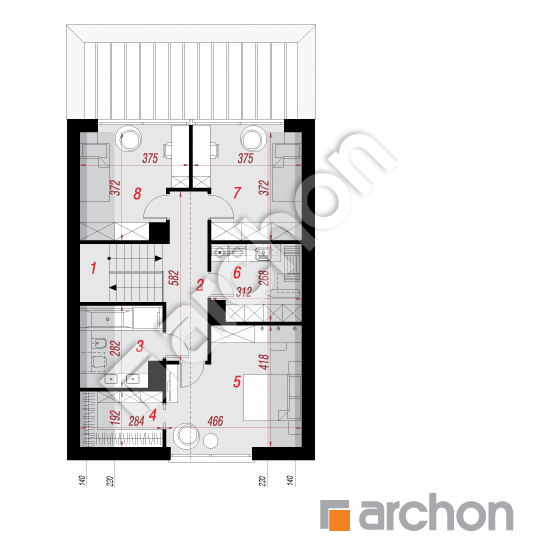 Проект будинку ARCHON+ Будинок в малинівці 33 План мансандри