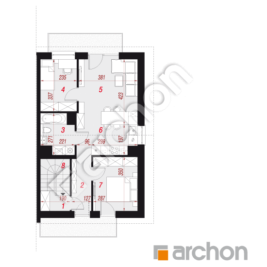Проект дома ARCHON+ Дом в фиалках (Р2БА) вер.3 План мансандри