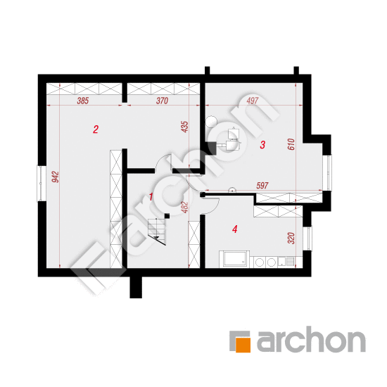 Проект дома ARCHON+ Дом под красной рябиной (ПН) вер.2 План підвалу