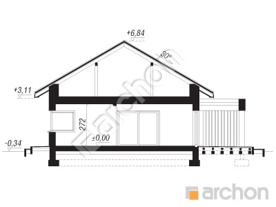 Проєкт будинку ARCHON+ Будинок в мекінтошах 17 (Г) Розріз будинку