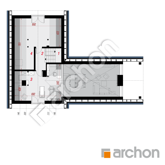 Проект будинку ARCHON+ Будинок в мажанках 2 вер.2 План мансандри