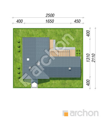 Проєкт будинку ARCHON+ Будинок в мажанках 2 вер.2 Ситуація