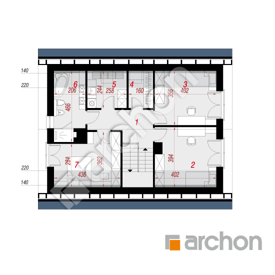 Проект будинку ARCHON+ Будинок в малинівці 14 План мансандри
