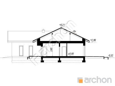 Проєкт будинку ARCHON+ Будинок в жонкілях 3 (Г2Е) Розріз будинку