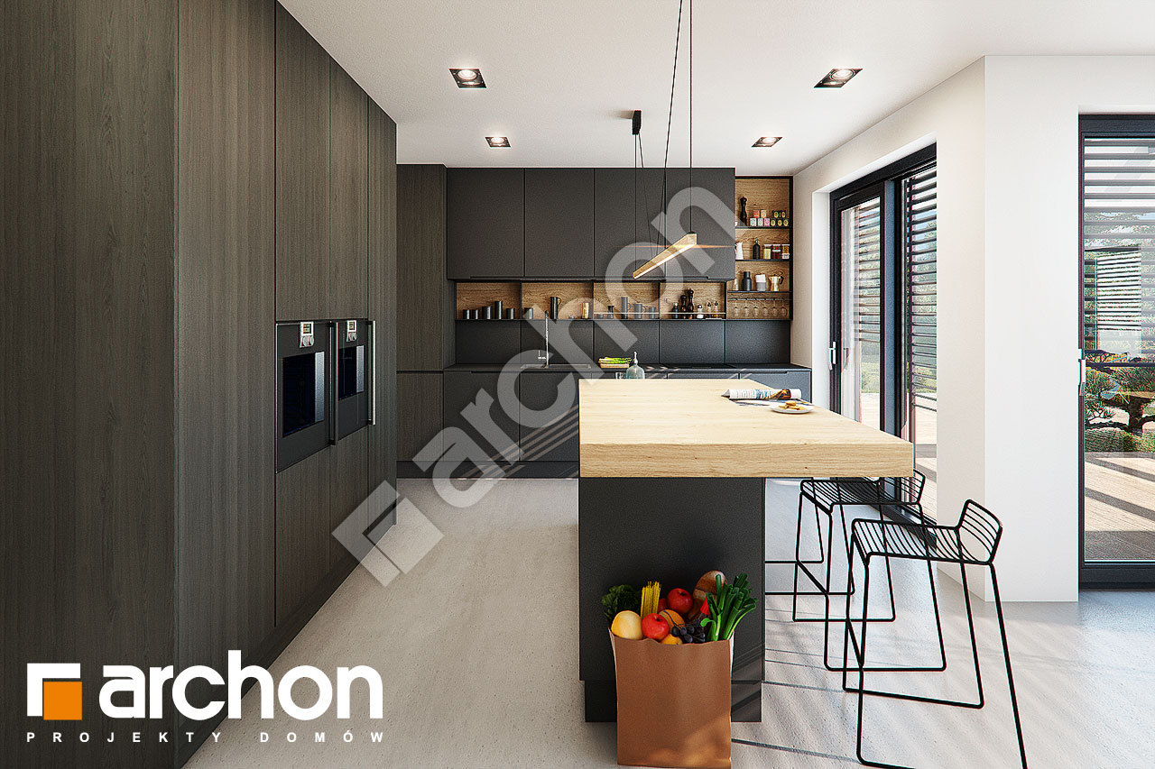 Проект будинку ARCHON+ Будинок в аромах 3 (Г2Е) візуалізація кухні 1 від 1