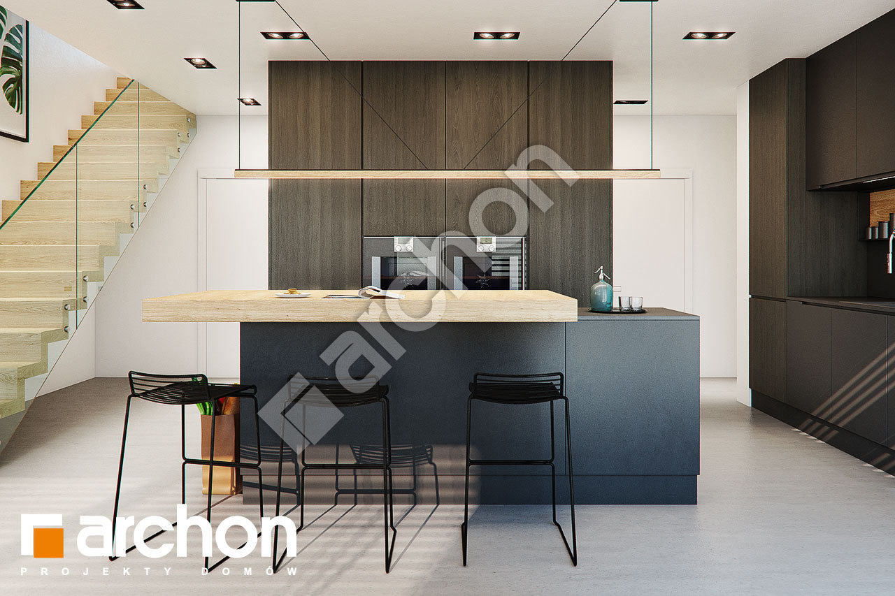 Проект будинку ARCHON+ Будинок в аромах 3 (Г2Е) візуалізація кухні 1 від 3