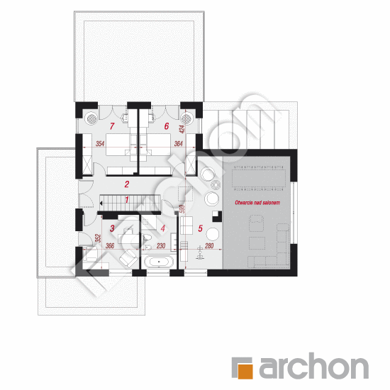Проект будинку ARCHON+ Будинок в аромах 3 (Г2Е) План першого поверху