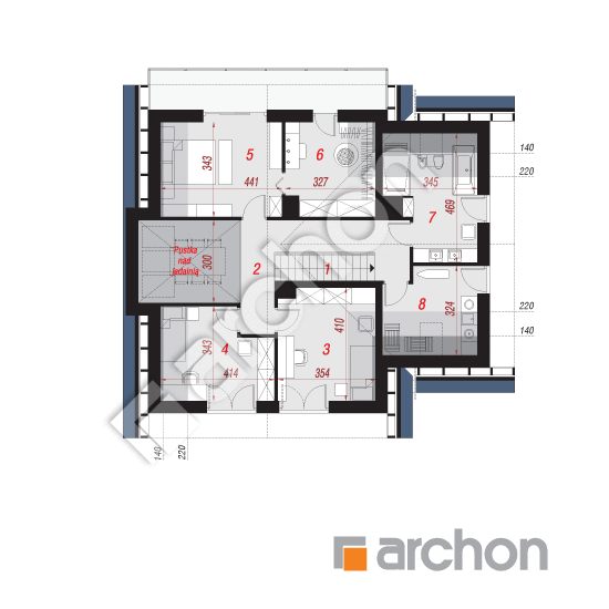 Проект дома ARCHON+ Дом в аморфах 2 План мансандри