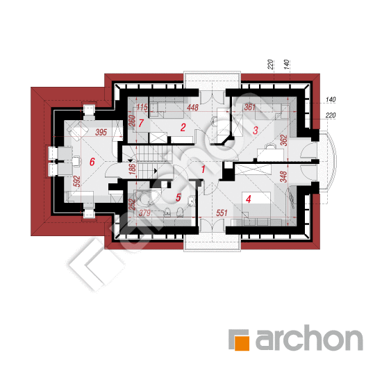 Проект будинку ARCHON+ Будинок в вербенах вер. 2 План мансандри