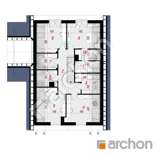 Проект будинку ARCHON+ Будинок в аурорах 16 (Г2) План мансандри