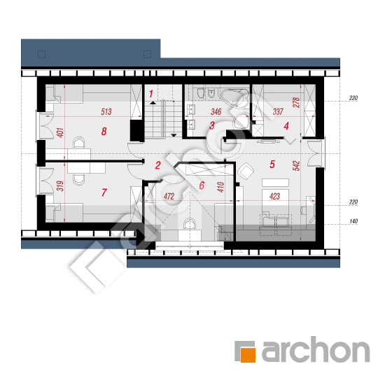 Проект дома ARCHON+ Дом в вистерии 4 (П) План мансандри