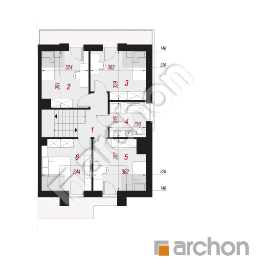 Проект дома ARCHON+ Дом в клематисах 27 (Б) План мансандри