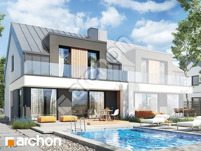 Проект дома ARCHON+ Дом в клематисах 27 (Б) 