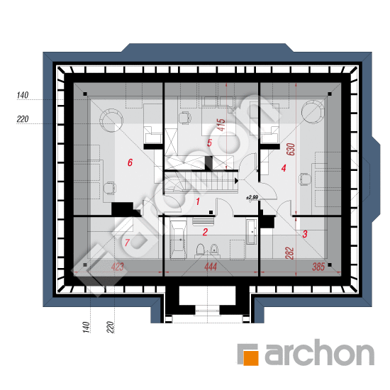 Проект будинку ARCHON+ Будинок під червоною горобиною 5 вер.2 План мансандри