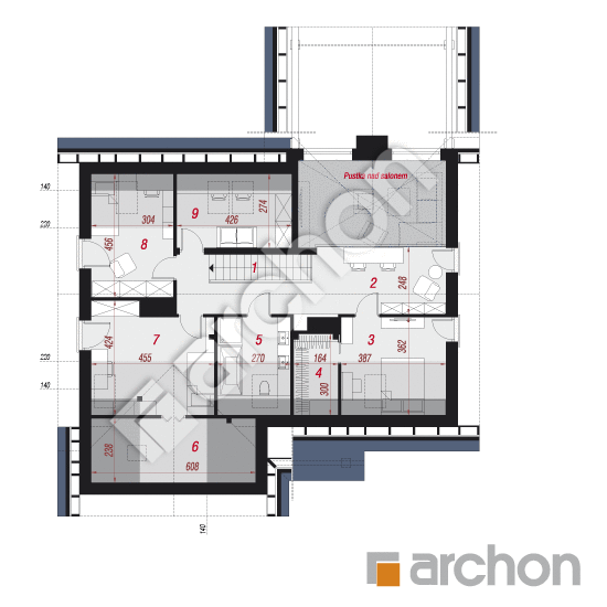 Проект дома ARCHON+ Дом в первоцветах 2 (Г2П) План мансандри