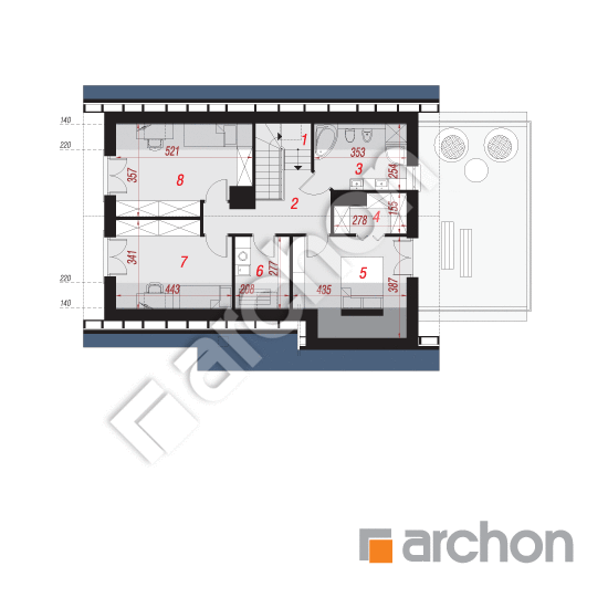 Проект будинку ARCHON+ Будинок в журавках 6 План мансандри