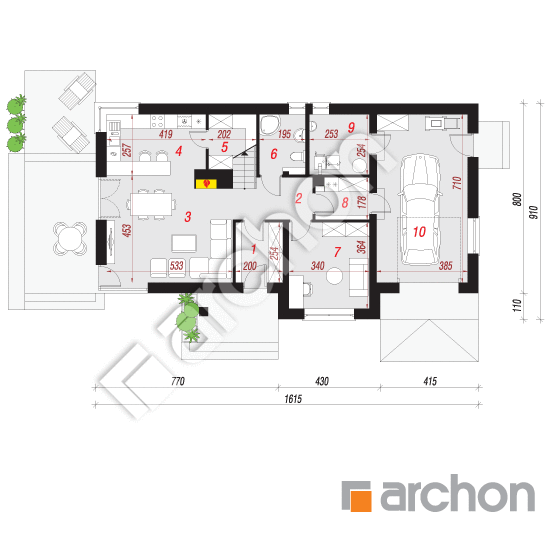 Проект дома ARCHON+ Дом в журавках 6 План першого поверху