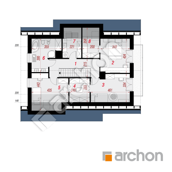 Проект будинку ARCHON+ Будинок в аурорах План мансандри