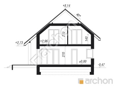 Проект дома ARCHON+ Дом в аурорах Розріз будинку