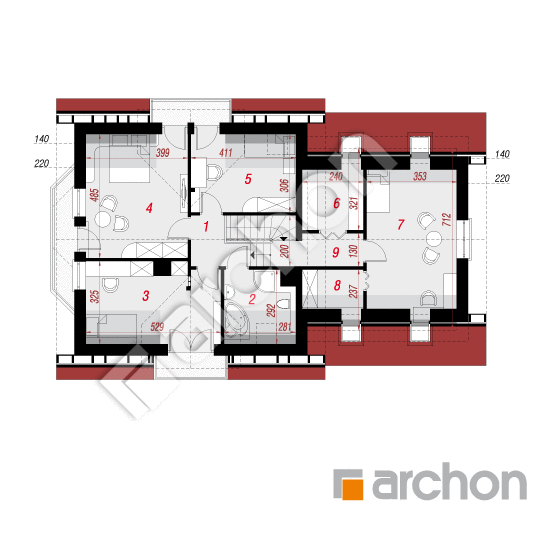 Проект будинку ARCHON+ Будинок в рододендронах 6 (Г2) вер.2 План мансандри