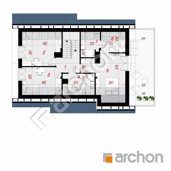 Проект будинку ARCHON+ Будинок в гейджею (Г2П) План мансандри