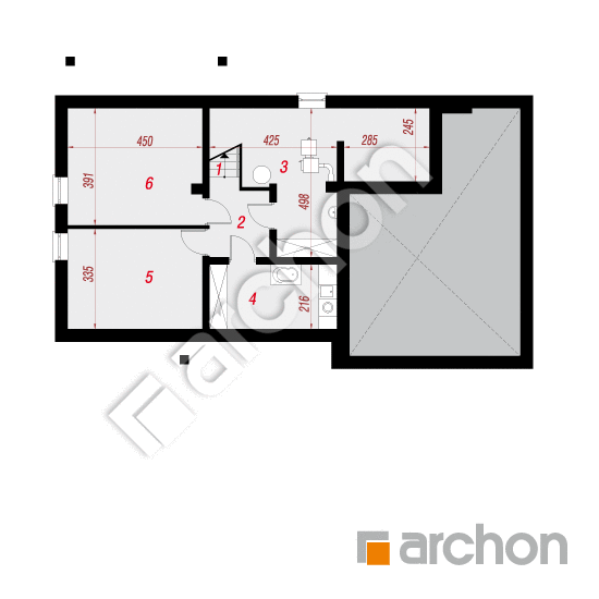 Проект будинку ARCHON+ Будинок в гейджею (Г2П) План підвалу
