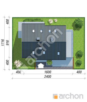 Проєкт будинку ARCHON+ Будинок в гейджею (Г2П) Ситуація