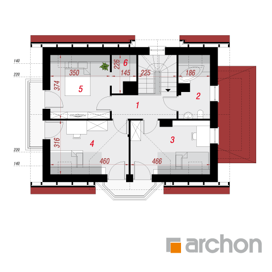 Проект будинку ARCHON+ Будинок в журавлині (П) вер.2 План мансандри