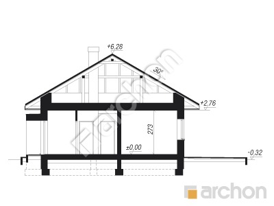 Проект дома ARCHON+ Дом под красной рябиной 7 вер.2 Розріз будинку