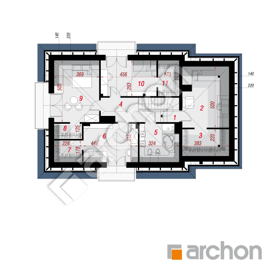 Проект дома ARCHON+ Дом в нектаринах 2 (Н) План мансандри