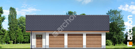 Передній фасад Г8а вер. 2 - Тримісний гараж