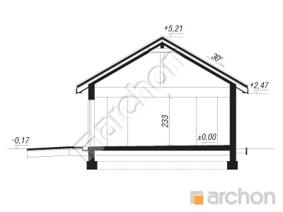 Проект дома ARCHON+ Г8a - Трехместный гараж вер.2 Розріз будинку