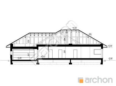 Проект дома ARCHON+ Дом в альвах 3 (Г2E) ВИЭ Розріз будинку
